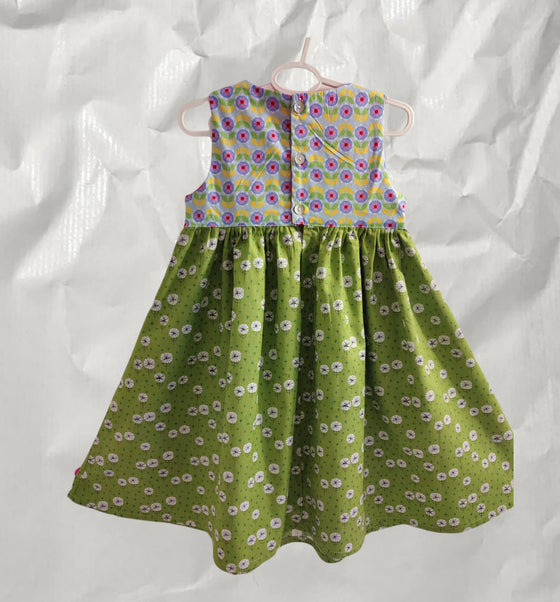 Molli Frock Green, Pink and Blue Combo no 7